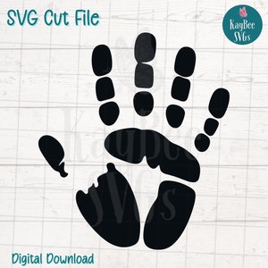 Odcisk dłoni SVG PNG Craft Clipart dla dzieci, klas i projektów rodzinnych | Plik do cięcia dla Cricut, sylwetki, grawerowania laserowego, sztuki sublimacji