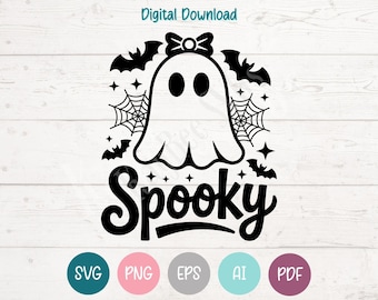 Spooky Ghost SVG: Cricut, Silhouette, Sublimation (Digital)