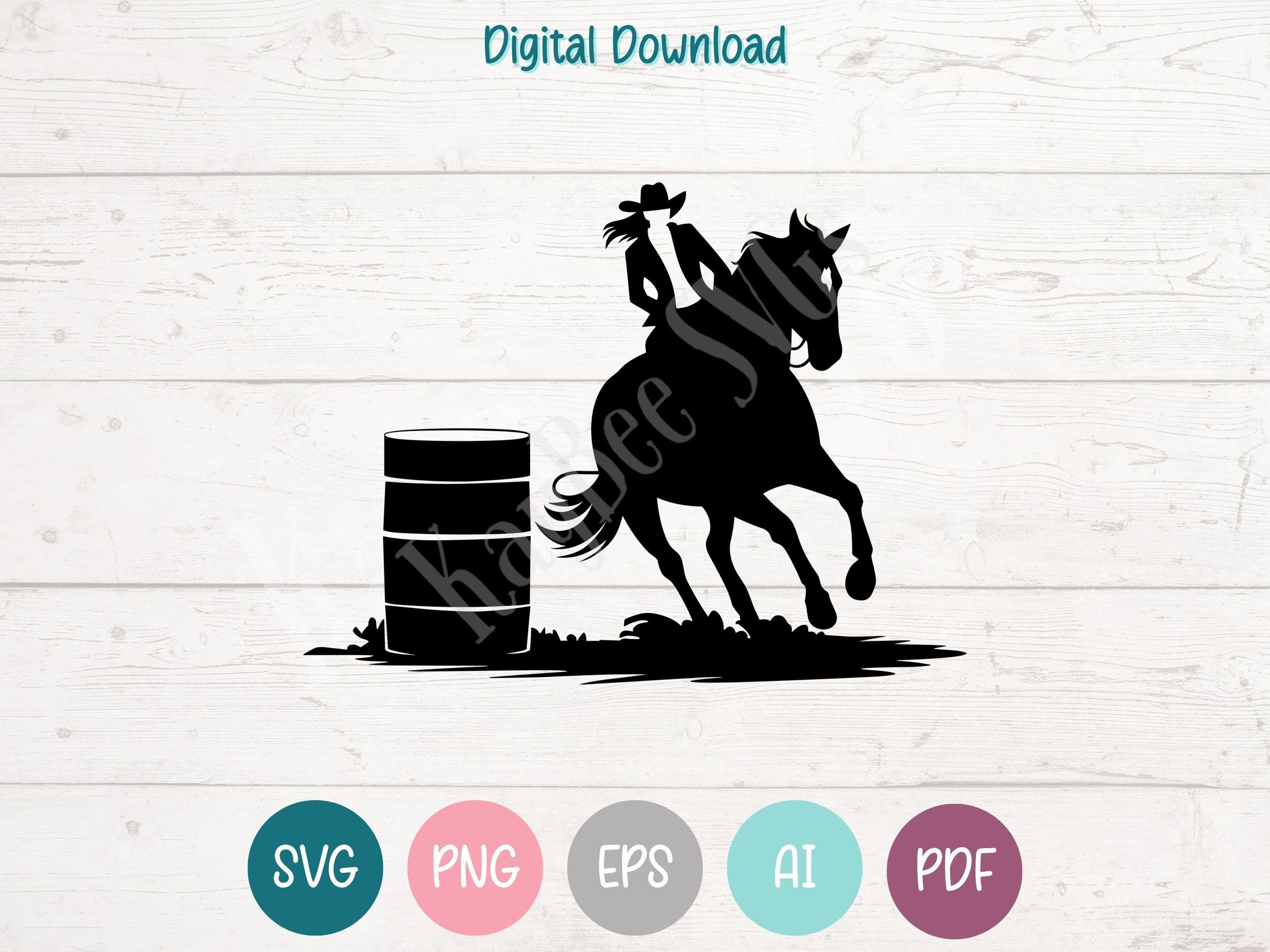 Barrel Racing SVG PNG Clipart Cut Files for Cricut, Silhouette, Laser ...