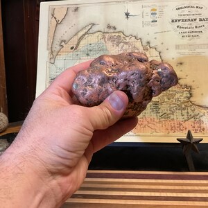 SEE VIDEO Copper Nugget with SILVER 2 lb 12 oz Keweenaw Upper Peninsula Michigan Calumet Hecla Copper Mine Striking Specimen