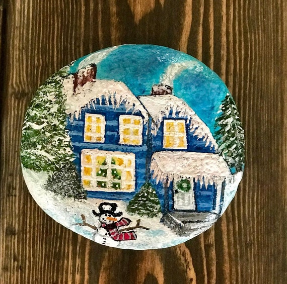 Cozy At Home Painted Rock Paperweight Etsy