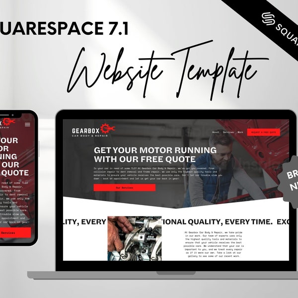 Automotive Website Template | Custom Squarespace Website Design | Squarespace Car & Construction Inspired Design | Squarespace made Simple!