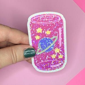 Space Soda, Vinyl Sticker, Holographic Sticker, Sparkly Sticker, Space Sticker, Journal, Laptop, Water Bottle, Decal, Fun Stickers