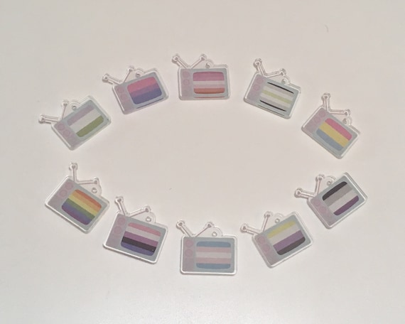 Pride Flag Tv Charms 1 Acrylic Pride Charm Asexual Etsy