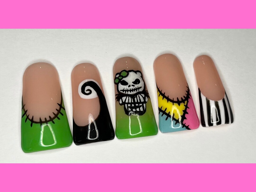Hello Kitty Nightmare Before Christmas Press on Nails Etsy