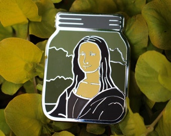 Mona Lisa in a Jar Enamel Pin