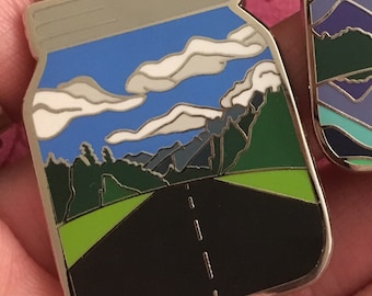 Road to the Mountains in a Jar Enamel pin