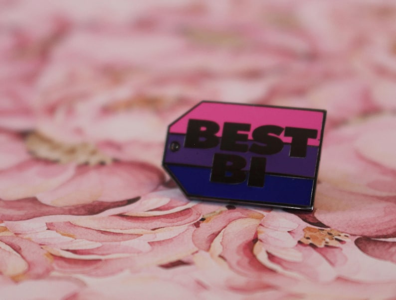 Best Bi Hard Enamel Pin lapel pin brooch badge flair lgbtq image 1