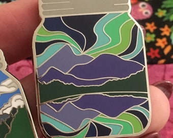 Northern Lights in a Jar Enamel pin