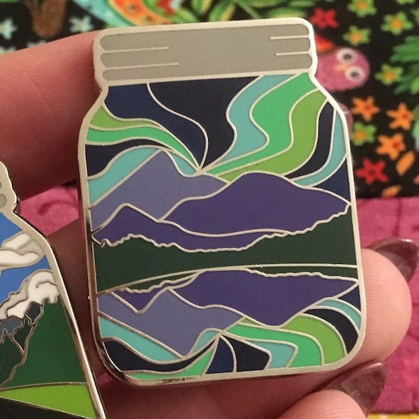 Northern Lights in a Jar Enamel pin