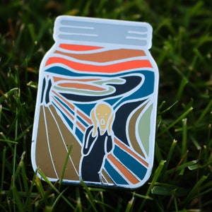 The Scream Hard Enamel Pin | lapel pin hat pin flair edvard munch flair brooch