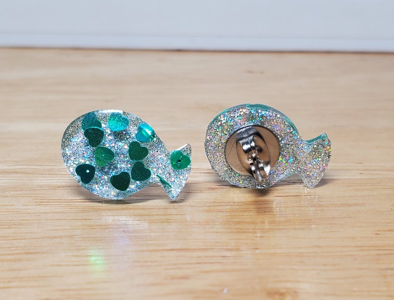 Fish Resin Stud Earrings