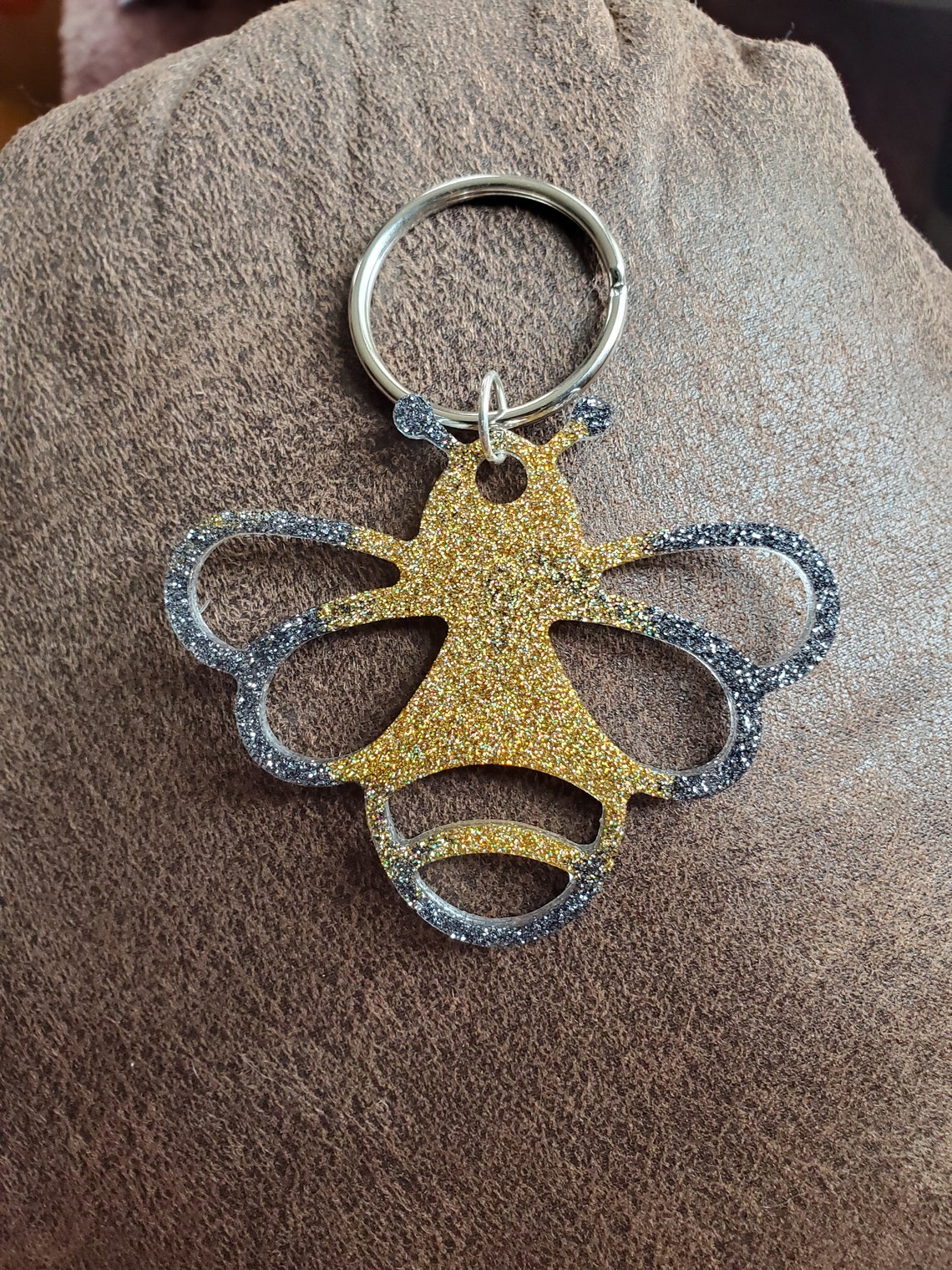 Bumble Bee Resin Keychain Etsy