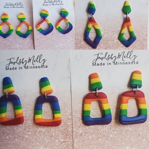 Puces d&#39;oreilles pendantes Rainbow Pride