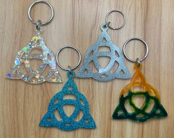 Portachiavi in resina con nodo celtico Trinity Triquetra