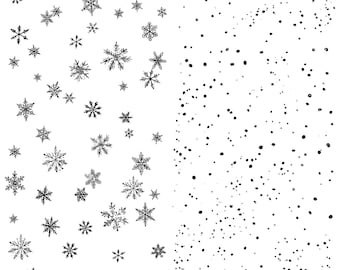Flurry IOD Stamp | 12x12 Winter Snowflake Decor Stamp Sheet by Iron Orchid Designs | Vintage Christmas Background & Holiday Craft Stamp
