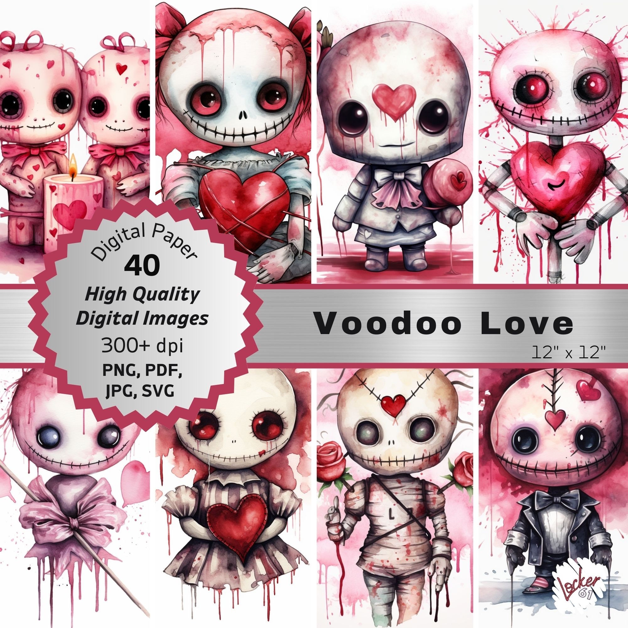 Creepy Valentine Clipart Spooky Love Pastel Goth Stickers Kawaii