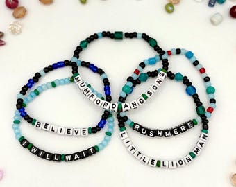 Mumford Sons Beaded Bracelet: Indie Folk Concert Jewelry