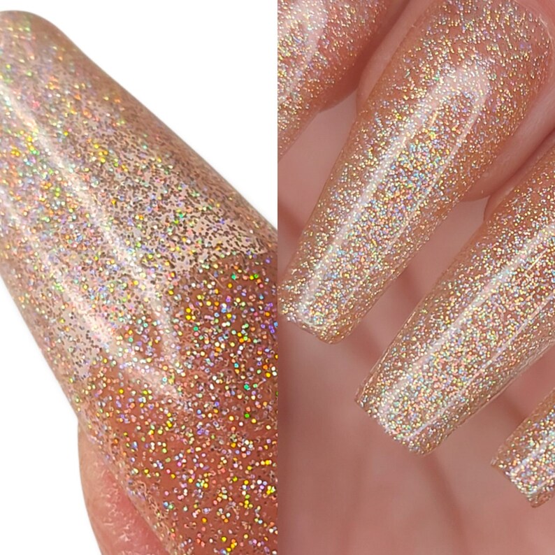 Reflective Gold Holographic Glitter Gel Polish 88 Etsy
