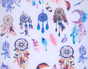 Dreamcatcher Nail Stickers: 5D Feather Decals
