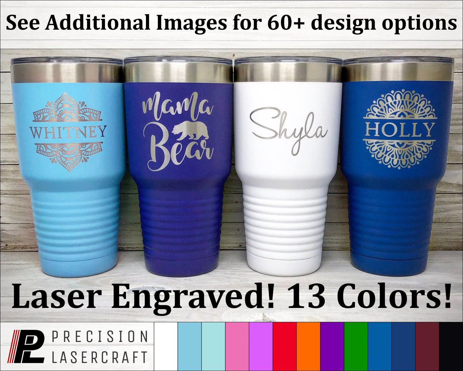 Personalized Violet Stainless Vacuum Insulated Tumblers Custom Travel Mugs Gifts