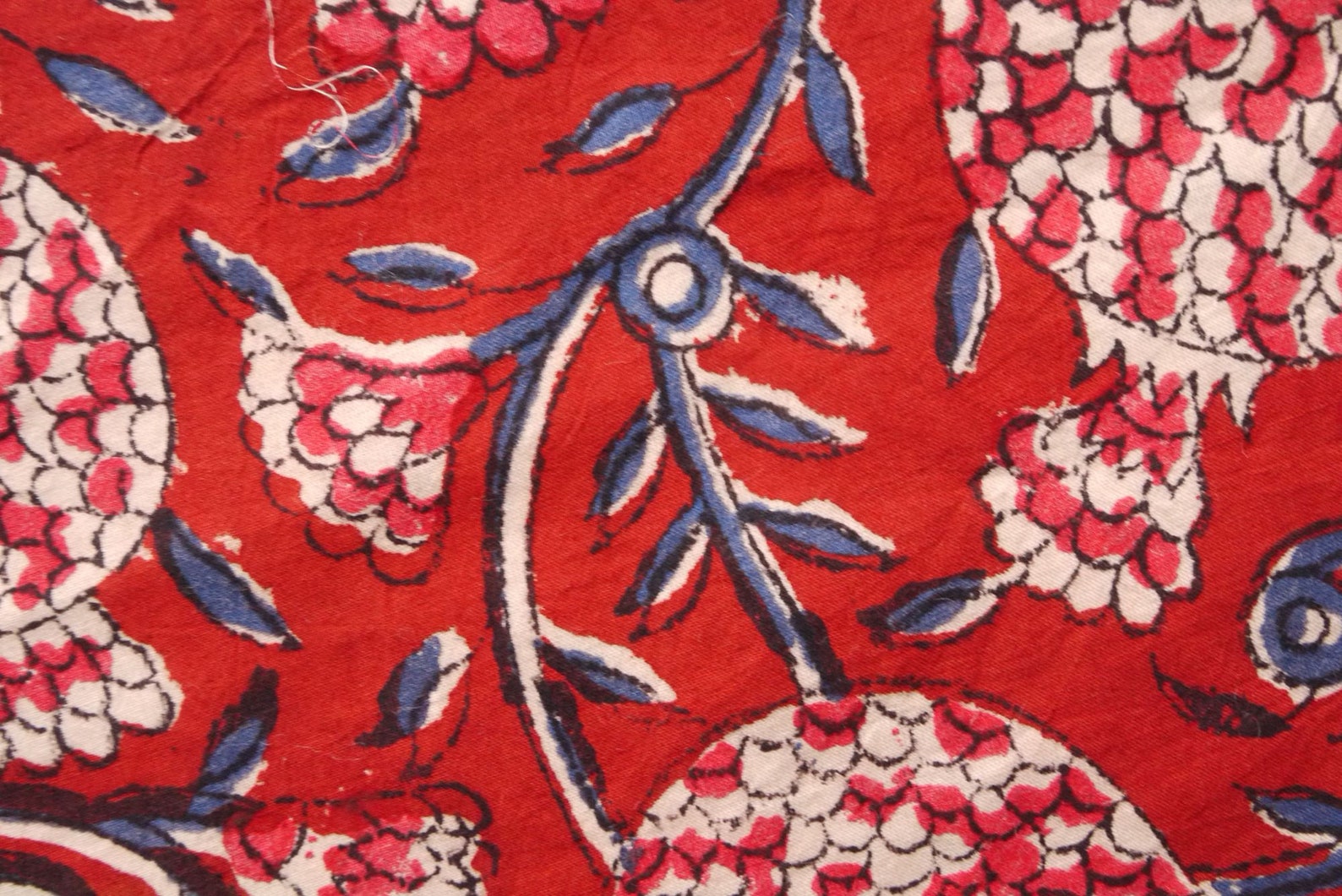 Voile De Coton Imprimé Voile de coton indien block print imprimé au tampon rouge | Etsy