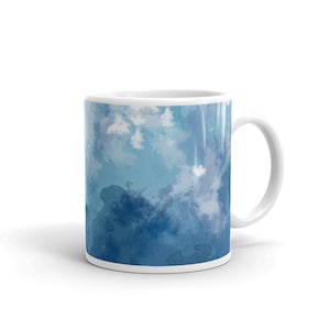 Blaue Aquarell Wolke Becher