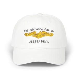 Casquette d'officier de ravitaillement vétéran du sous-marin américain, dauphins d'officier de ravitaillement or, casquette de la marine militaire - personnalisez avec le texte que vous voulez !