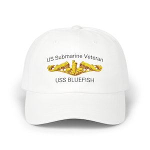 Casquette d'officier vétéran du sous-marin américain, dauphins d'or, casquette de la marine militaire - personnalisez avec le texte que vous voulez !