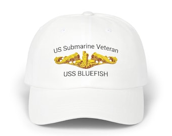 US Submarine Veteran Cap Officer, Gold Dolphins, Military Navy Cap - Personalize with the text you want!