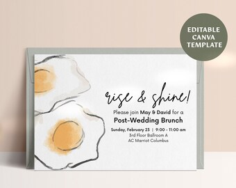 Invito al brunch / Brunch post matrimonio / Modello Canva / DOWNLOAD DIGITALE