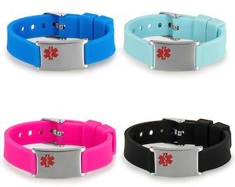 Bracciale ID medico per bambini e donne, braccialetto ID donna, braccialetto di allarme per bambini