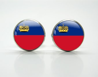 Blue /& White Serbia Flag Cufflinks With Gift Pouch Serbian Country Flags Red