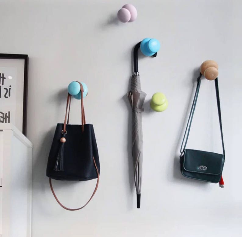 Wooden Giant Push Pin Clothes Hanger Wallmounted style Etsy