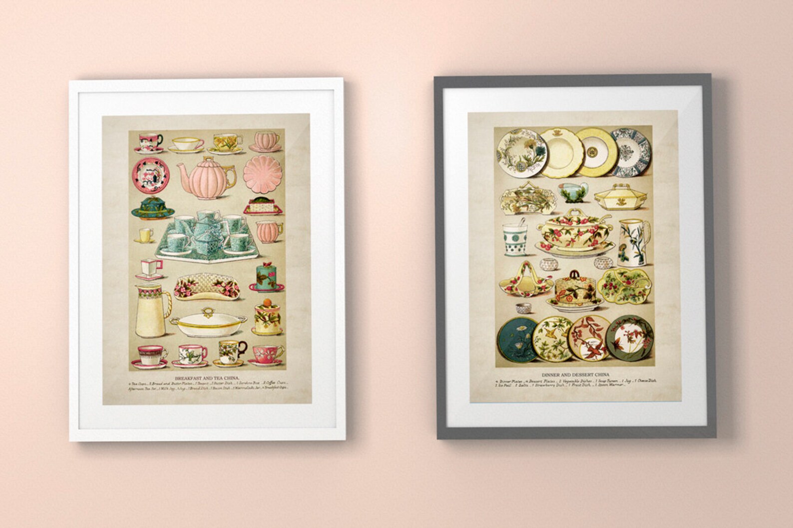 Vintage kitchen wall art Vegetable Dishes print Digital Etsy