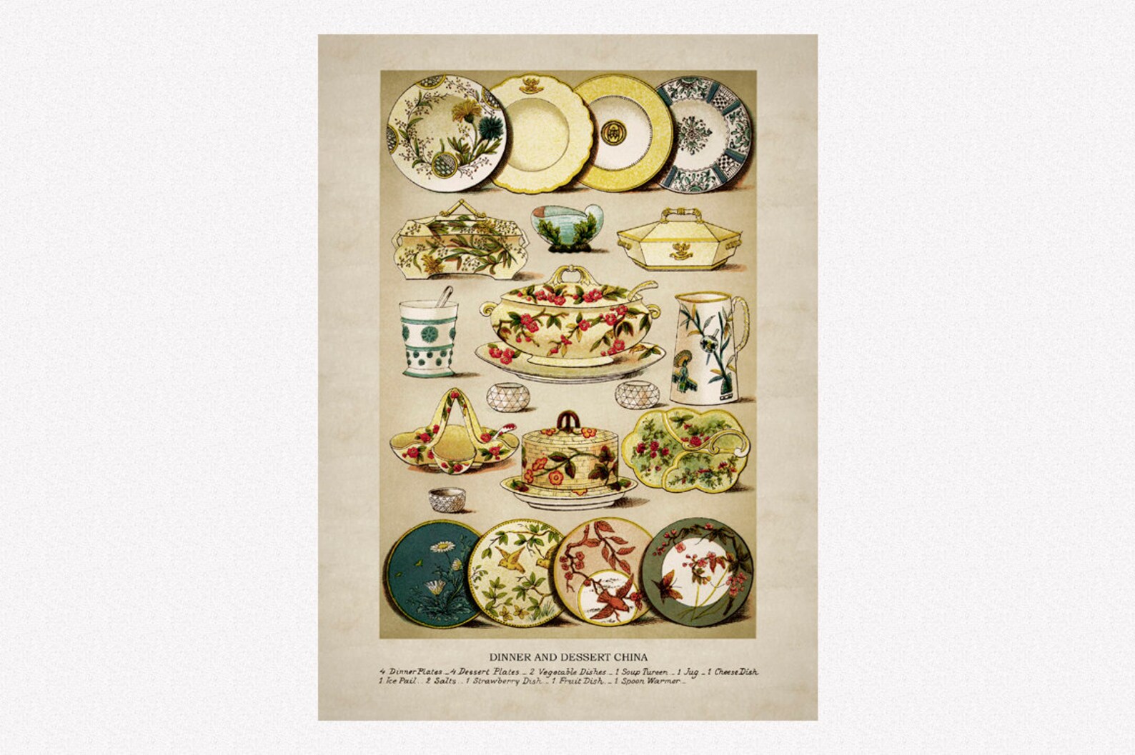 Vintage kitchen wall art Vegetable Dishes print Digital Etsy