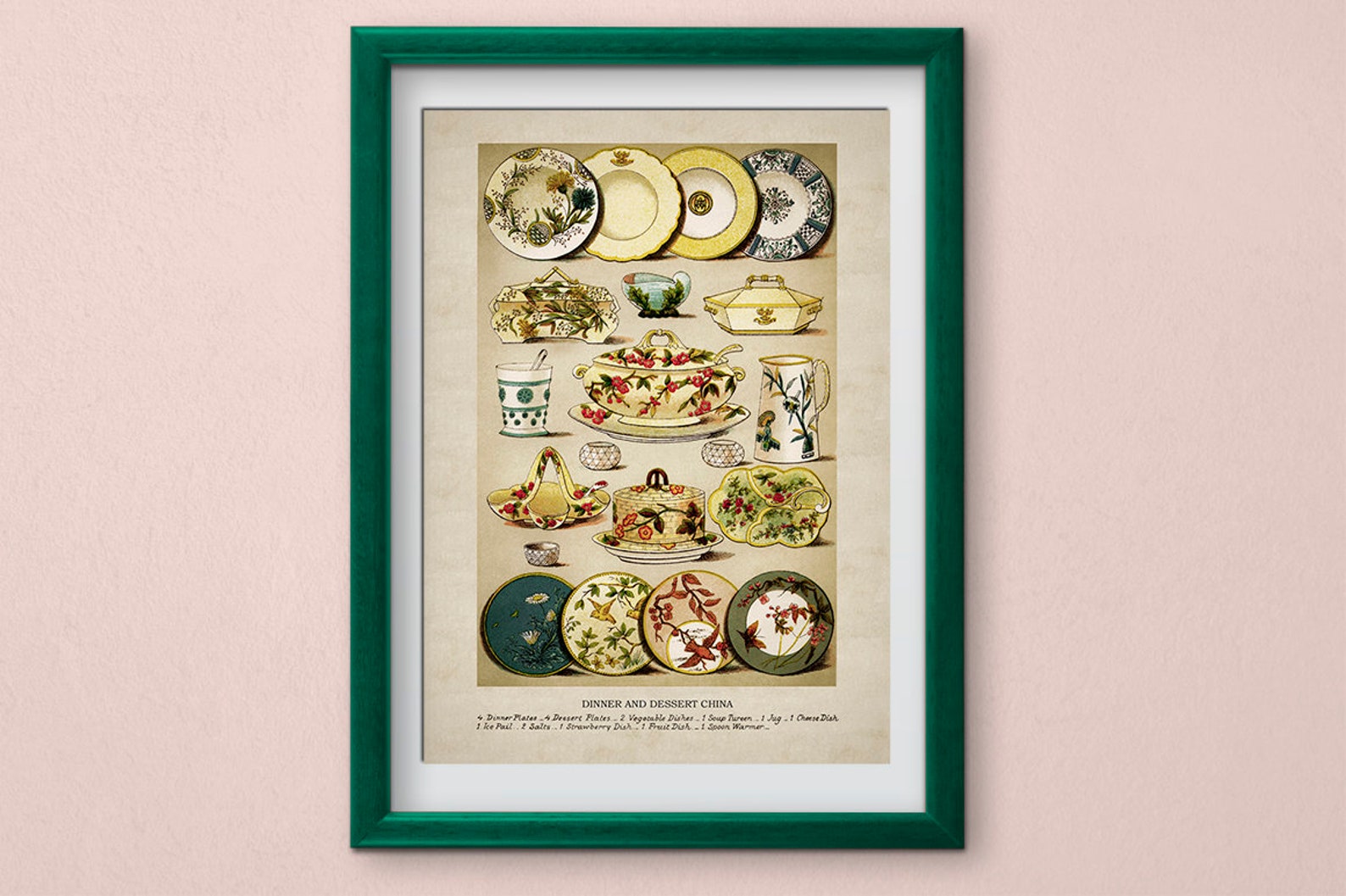 Vintage kitchen wall art Vegetable Dishes print Digital Etsy