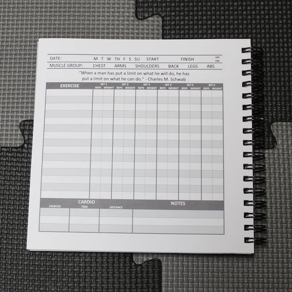 Fitness Journal Workout Planner Notepad For Women & Men Weight