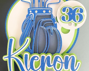 Personalised Golf Bag Cake Topper
