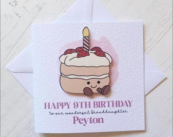 Cute Cartoon Birthday Cake Birthday Card