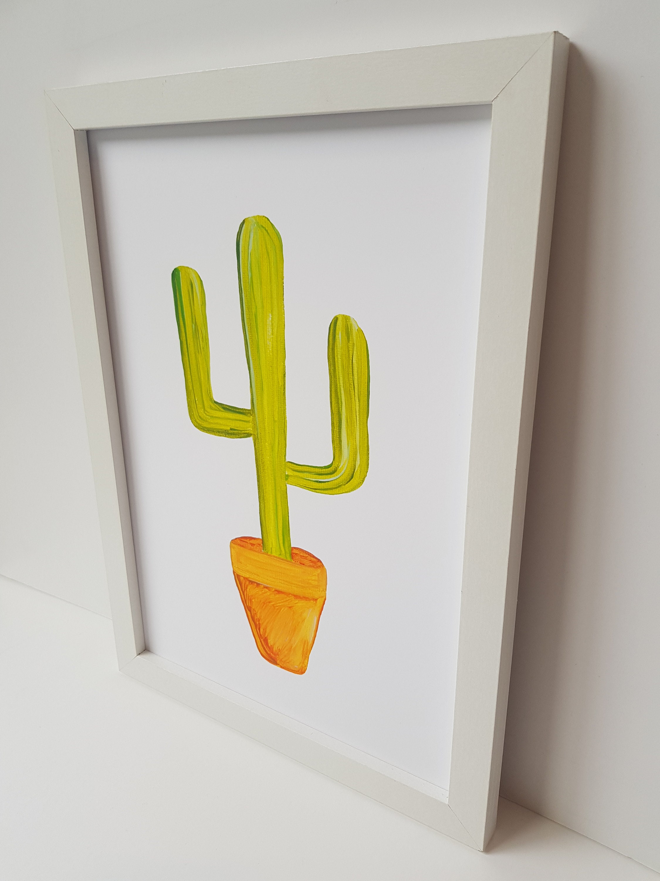 Cactus Wall Art Print Framed A4 Etsy