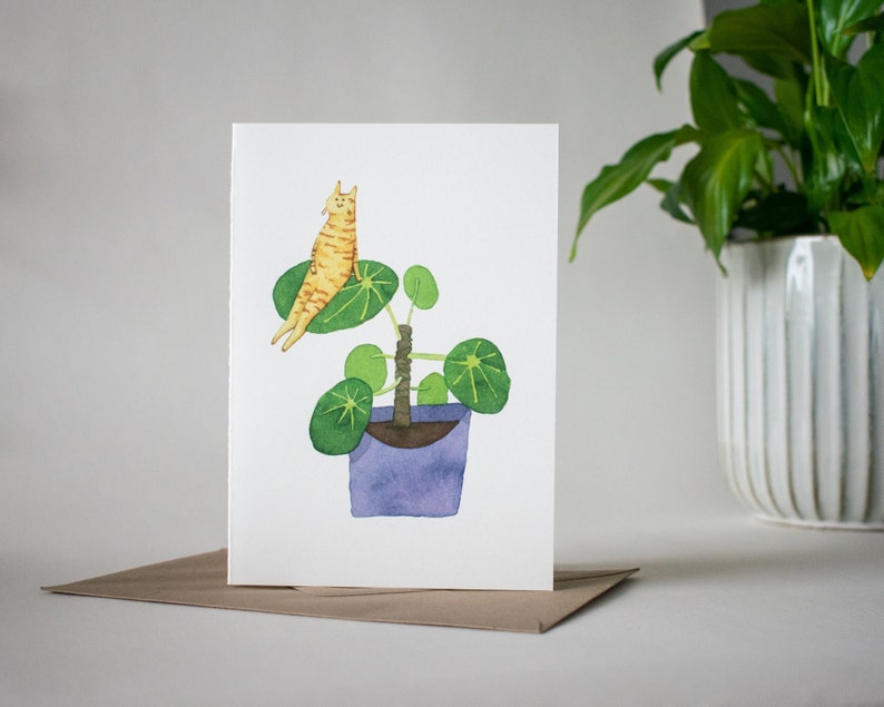 Pancake Plant Greeting Card of original watercolor painting for Birthday, Mother's Day, Valentines Day or just to say hello image 1