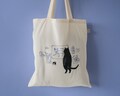 Gallery Cat | Cat Tote Bag, Organic Cotton Bag, Tote Bag, Reusable Tote Bag, Animal Tote, Fabric Tote Bag, Screen Print, Cat Illustration product logo