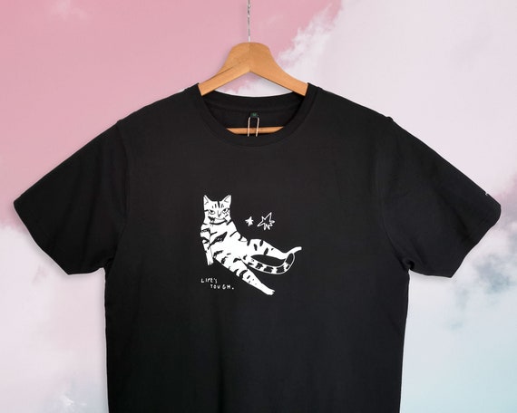 Black and white cat cheap shirt