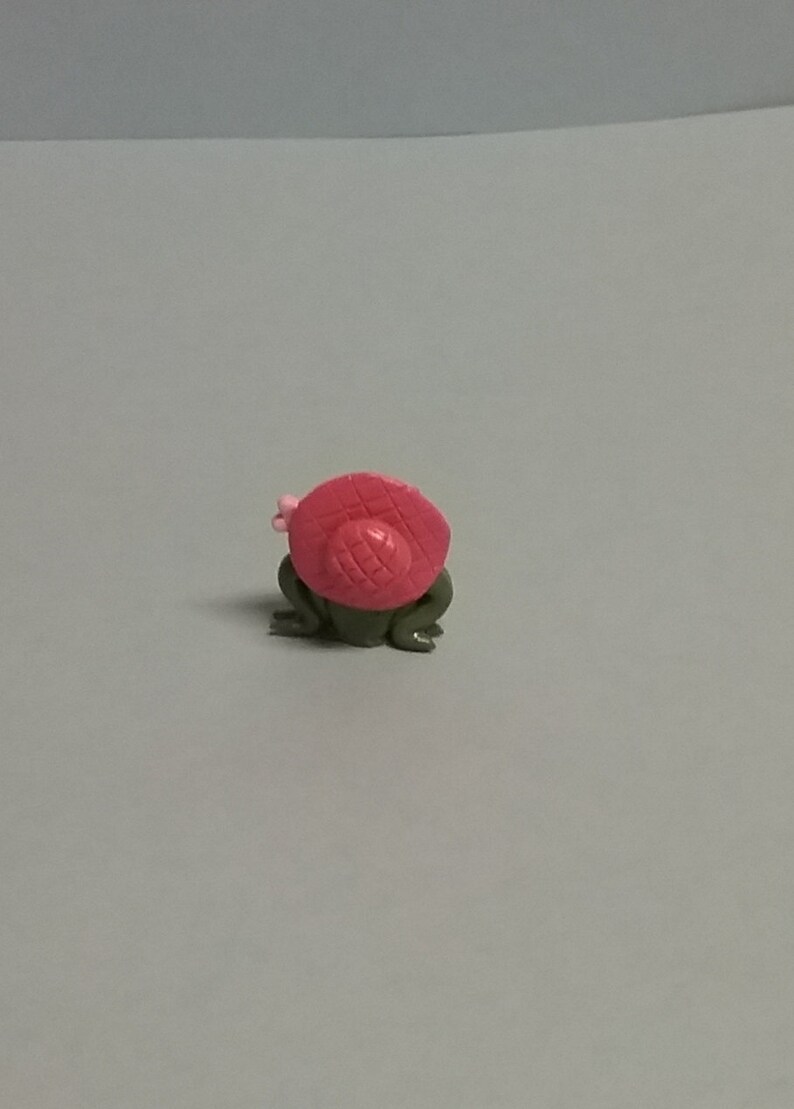 Hand Sculpted Tiny Girl Country Frog Miniature in Polymer Clay