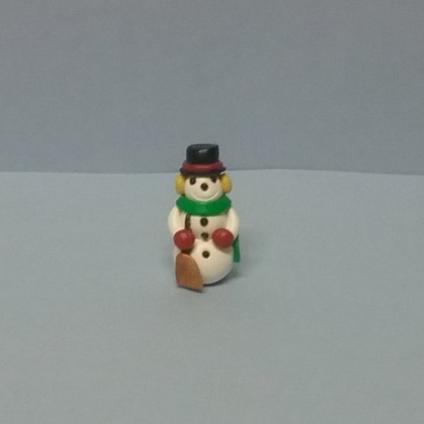 TINY Hand Sculpted Christmas Snowman Miniature Figurine in Polymer Clay