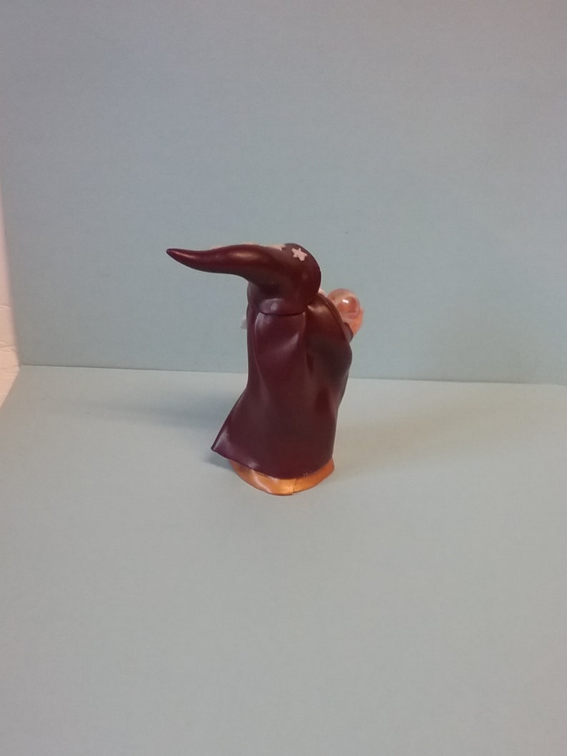 Hand Sculpted Wizard with Crystal Ball Figurine in Polymer Clay