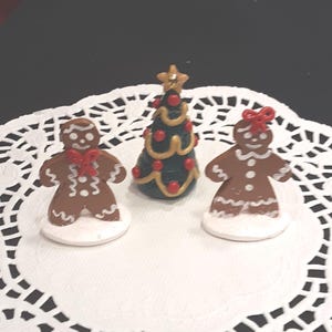 Hand Sculpted Christmas Mini Figurine Set in Polymer Clay