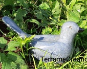 Oiseau bleu en grès émaillé