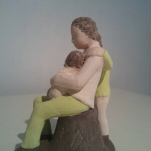 Paternity: terracotta sculpture with engobe image 2